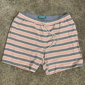 EUC - Men’s Bonobos Swim Trunks - Pink, White, & Blue - Size: Large